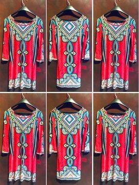 White Mark Couture Collection Printed Dress